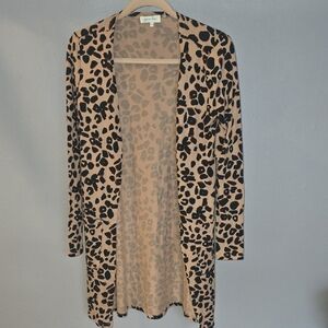 Grace & Lace Tan Super Soft Lightweight Leopard Cardigan